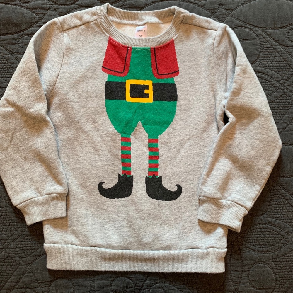 Carter's Unisex Christmas Elf Sweatshirt Size 5T